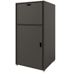 Outdoor Towel Rack for Pool w/ Drawer & Cabinet, Dark Brown