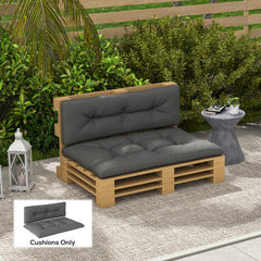 2 Seater Pallet Cushions Outdoor 3.9" Thick Replacement Cushions - Tufted Design for Garden, Patio, Dark Gray