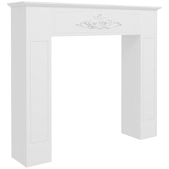 Freestanding Fireplace Surround, Modern Fireplace Mantel with Leg for Electric Fireplaces, 44.7" W x 40" H, White