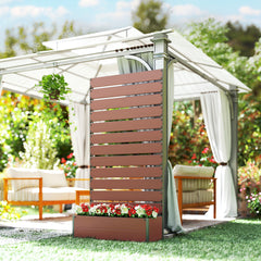 Trellis Planter for Climbing Plants, Raised Garden Bed with Trellis, Planter Box for Outdoor Garden, Light Brown