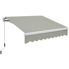 8' x 7' Retractable Sunshade Awning for the Patio with Easy Crank Design & Hardware Included, Gray