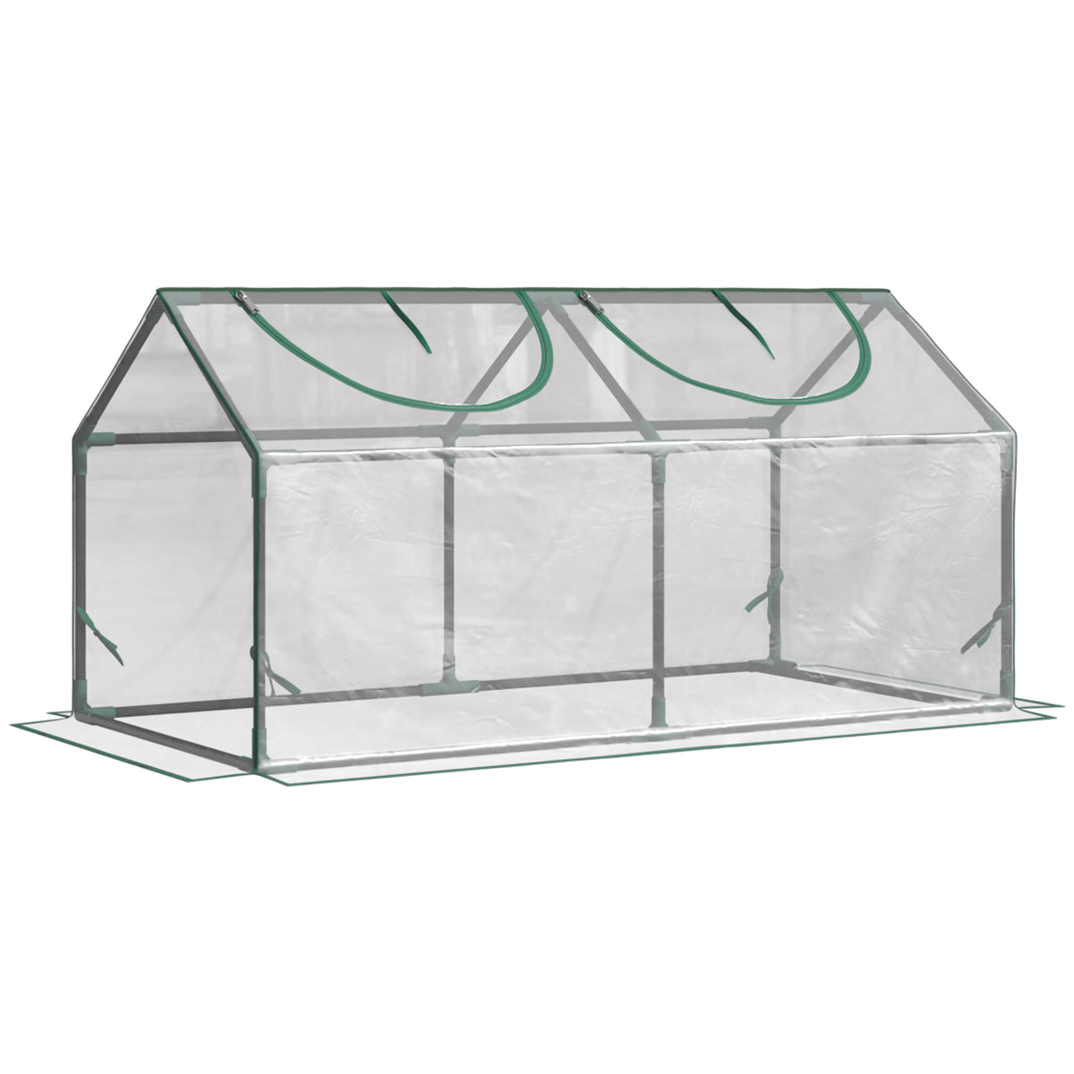 4' x 2' x 2' Portable Mini Greenhouse, Small Green House with PVC Cover, Roll-up Zippered Windows for Indoor, Outdoor Garden, Clear