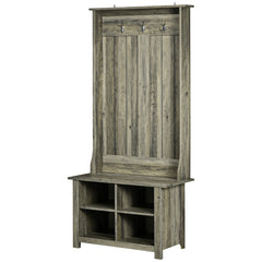 Hall Tree with Shoe Storage Bench Entryway Bench for Living Room, Grey
