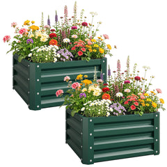 2pc 23.5" Elevated Herb & Vegetable Planting Box Kit w/ Versatile Uses, Green