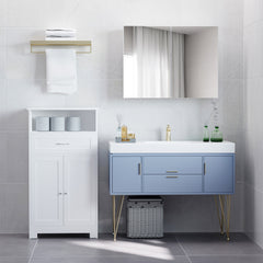 Double Door Wall Mounted Bathroom Mirror, 31.5" x 23.5" Medicine Cabinet with Modern Design, Large Storage, & Quiet Hinges