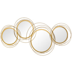 42.25" Circle Mirror for Wall, Modern Metal Wall Art for Living Room, Bedroom and Dining Room, Gold