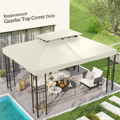 Gazebo Replacement Canopy for Model 84C-101, 2-Tier Top Cover for 10' x 13' Gazebo, Charcoal (TOP ONLY)