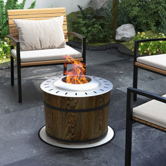 Smokeless Fire Pit, Portable Camping Bonfire Stove with Mat for Backyard, Patio, Picnic, Magnesium Oxide, Brown