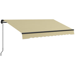 10' x 8' Retractable Awning, 280gsm UV Resistant Sunshade Shelter for Deck, Balcony, Yard, Beige