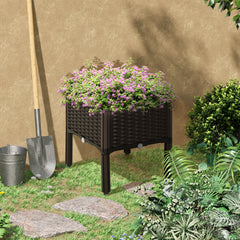 1 Piece Raised Garden Bed with Legs, Planter Box Raised Bed to Grow Flowers, Herbs & Vegetables, Brown
