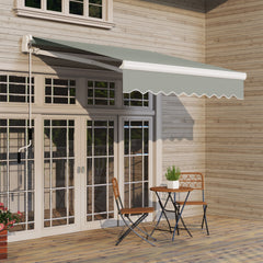 8' x 7' Retractable Sunshade Awning for the Patio with Easy Crank Design & Hardware Included, Gray