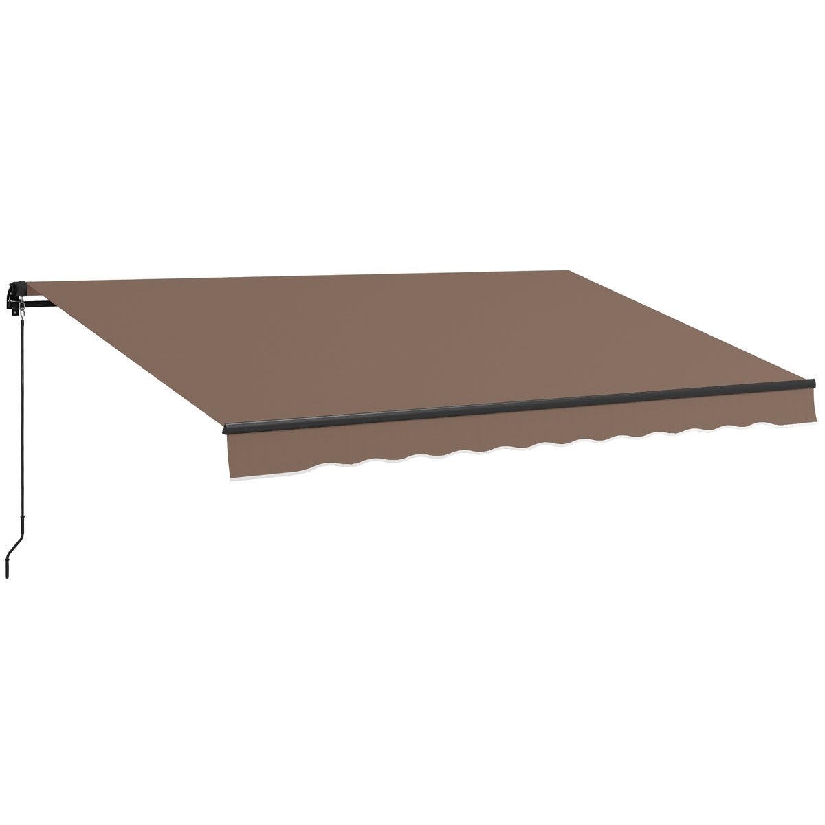 13' x 10' Retractable Awning, 280gsm UV Resistant Sunshade Shelter for Deck, Balcony, Yard, Coffee