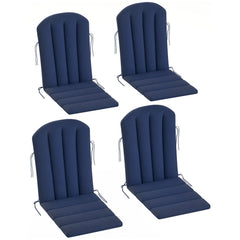 Set of 4 Outdoor Chair Cushions, High Back Adirondack Chair Cushion with Ties, High-Density Foam, Navy Blue