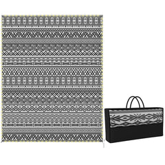 Outdoor Rug Carpet with USB Lights Reversible Patio Rug with Carry Bag for Camping 10' x 8'