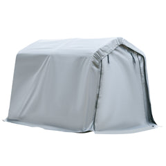 6' x 8' Carport Portable Garage, Heavy Duty Storage Tent, Patio Storage Shelter w/ Anti-UV PE Cover and Double Zipper Doors, for Motorcycle Bike Garden Tools, Light Gray