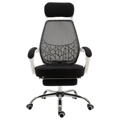 Ergonomic High Back Mesh Office Chair Swivel Reclining Computer Desk Chair with Retractable Footrest, Headrest, Padded Armrest