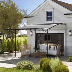 10' x 8' Outdoor Pergola and Patio Gazebo for Garden, Camper, Deck, Doors and Windows, Dark Gray
