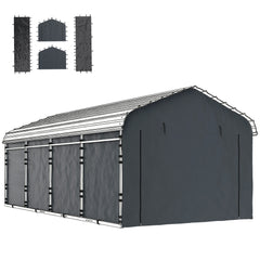 Carport Replacement Sidewall Panel for 10' x 15' Carports, UPF50+ Waterproof Replacement Side Wall Cover, Dark Gray