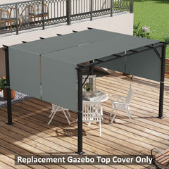 2 Pcs Pergola Replacement Canopy, UV Protection Pergola Shade Cover, Easy to Install, for 10 x 10ft Pergola, Dark Gray