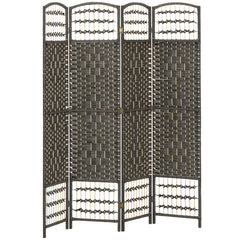 4 Panel Room Divider, Folding Screen, 5.6', Dark Gray
