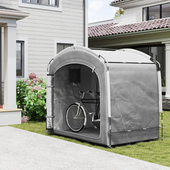 Bike Storage Shed Tent, Portable and Waterproof with 210D Oxford Fabric and Carry Bag for 3-4 Bicycles, Dark Gray