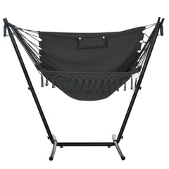 U Shape Stand Hammock Chair, Headrest Include Hammock Swing, Dark Gray
