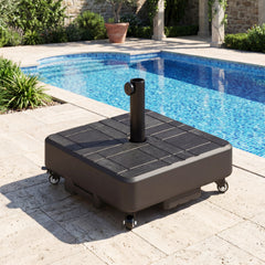 Patio Umbrella Base Outdoor Umbrella Stand with Wheels for 1.5"/1.9" Poles
