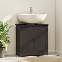 Bathroom Vanity Cabinet, Under Sink Bathroom Cabinet with 2 Doors and Adjustable Shelf, Coffee