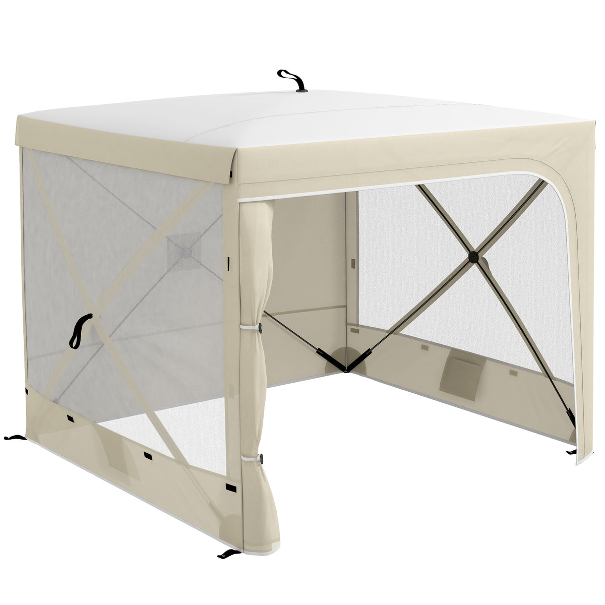 7' x 8' Pop Up Canopy Tent, Camping Tent Sun Shade Shelter with Curtains, Nettings and Carrying Bag, UV-Resistant