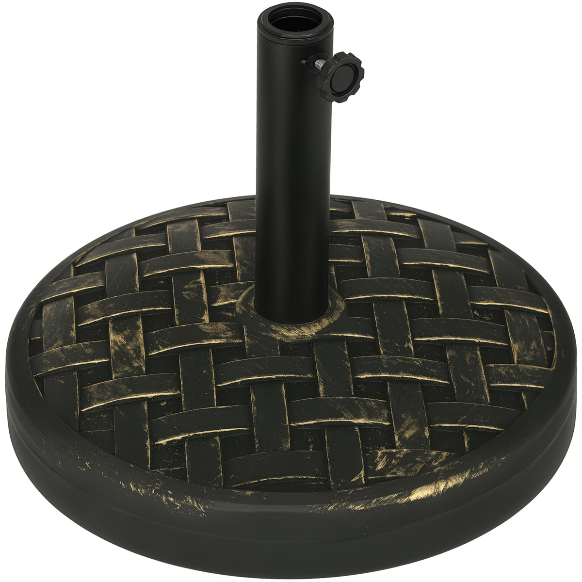 Concrete Umbrella Base, 40 lbs. Heavy Duty Umbrella Stand with Metal Umbrella Holder for Outdoor, Lawn, Deck, Bronze