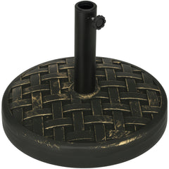 Concrete Umbrella Base, 40 lbs. Heavy Duty Umbrella Stand with Metal Umbrella Holder for Outdoor, Lawn, Deck, Bronze