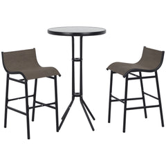 3 Piece Bar Height Outdoor Bistro Set for 2, Tan