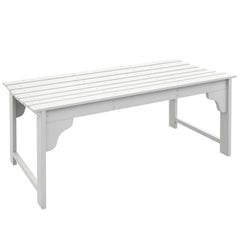 Slatted Wooden Garden Bench, Curved Seat Front Porch Bench, White