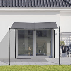 10' x 13' Outdoor Pergola Gazebo, Steel Patio Canopy with Weather-Resistant Fabric and Drainage Holes, Gray