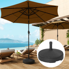 Round Patio Umbrella Base Holder, Heavy Duty Outdoor Umbrella Stand Base, Filled Up to 62lbs with Sand or 51lbs with Water for Garden, Poolside, Black