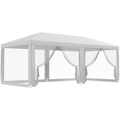 10' x 20' Party Tent, Outdoor Wedding Canopy & Gazebo with Removable Sidewalls, Shade Shelter for Events, BBQs, White