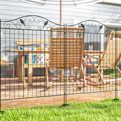 Garden Fence, 4 Pack, 44 in(H) x 12 ft(L) Folding Garden Fence Border, No Dig Ground Stake Metal Fence Panels for Outdoor Patio Yard Landscape