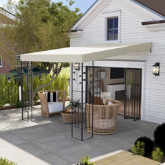 10' x 10' Outdoor Pergola Canopy, Metal Patio Canopy with Drainage Holes for Backyard, Garden, Cream White