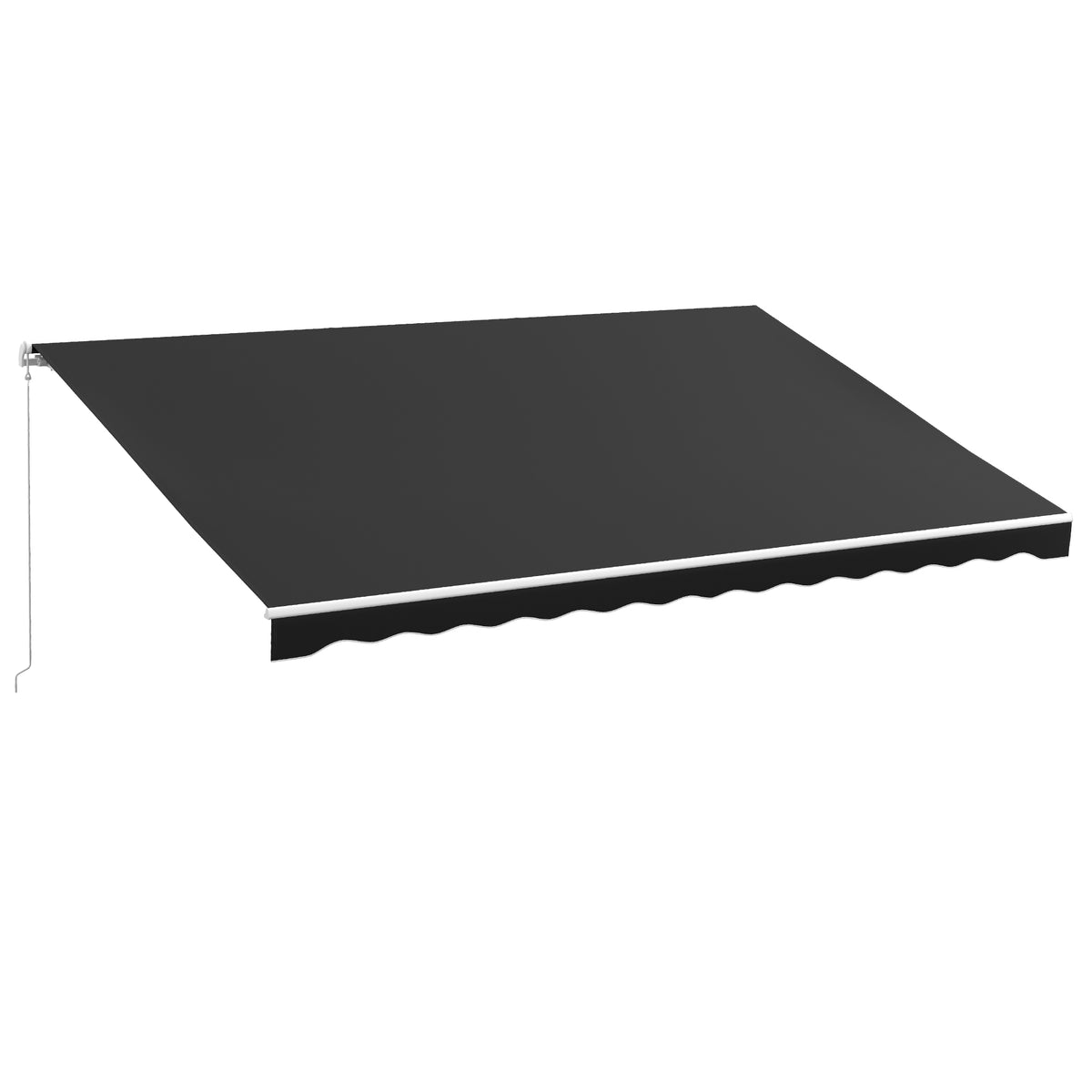 16' x 10' Electric Awning, Retractable Awning, UV Protection Sun Shade Shelter with Remote Controller and Manual Crank Handle for Deck, Balcony, Yard, Black