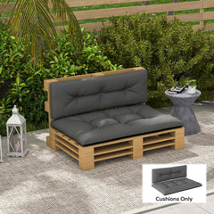 2 Seater Pallet Cushions Outdoor 3.9" Thick Replacement Cushions - Tufted Design for Garden, Patio, Black