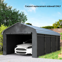 Carport Replacement Sidewall Panel for 10' x 15' Carports, UPF50+ Waterproof Replacement Side Wall Cover, Dark Gray