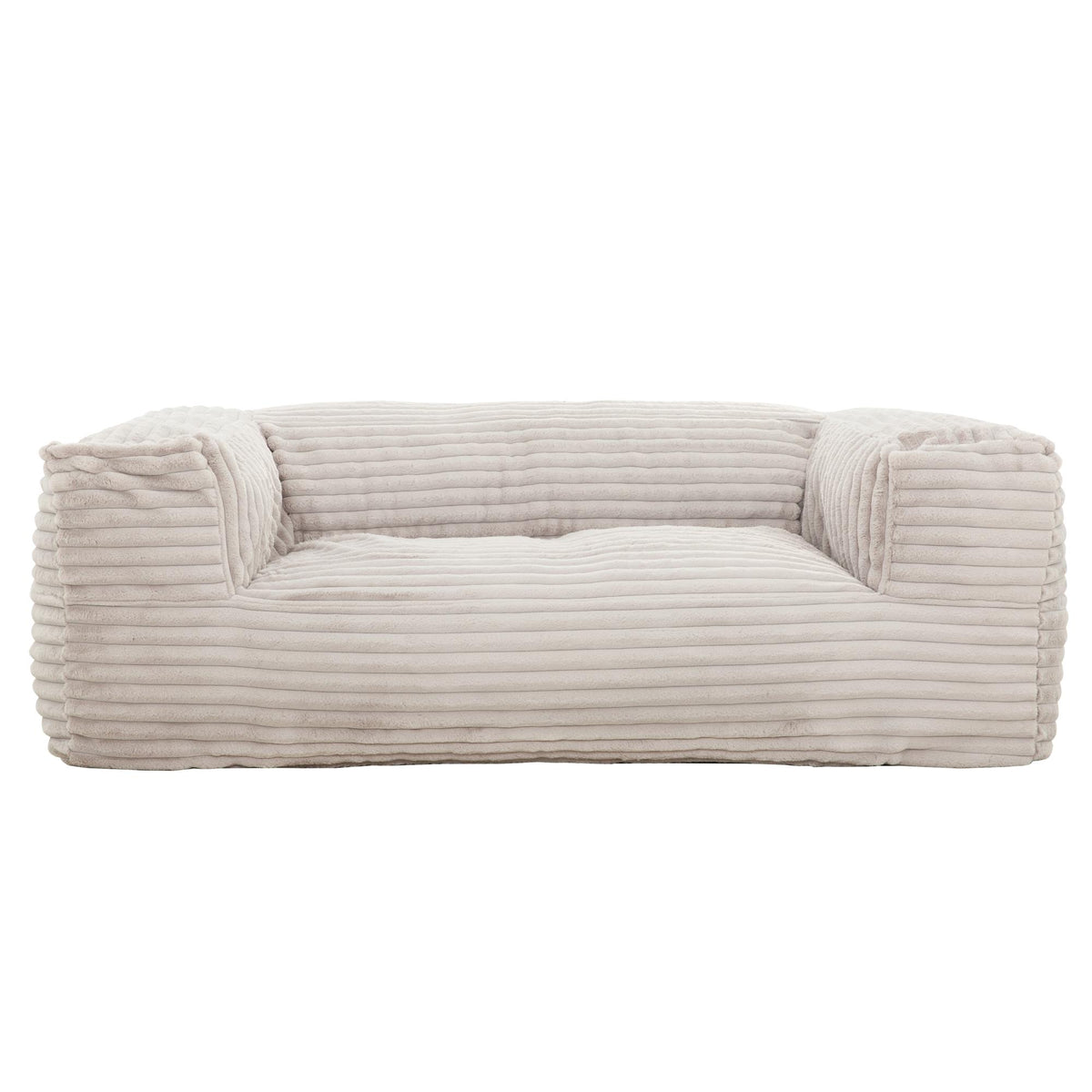 Living Room 71 In Memory Foam Bean Bag Sofa, Soft Fabric Lounger Chair Bean Bag with Armrest, Beige