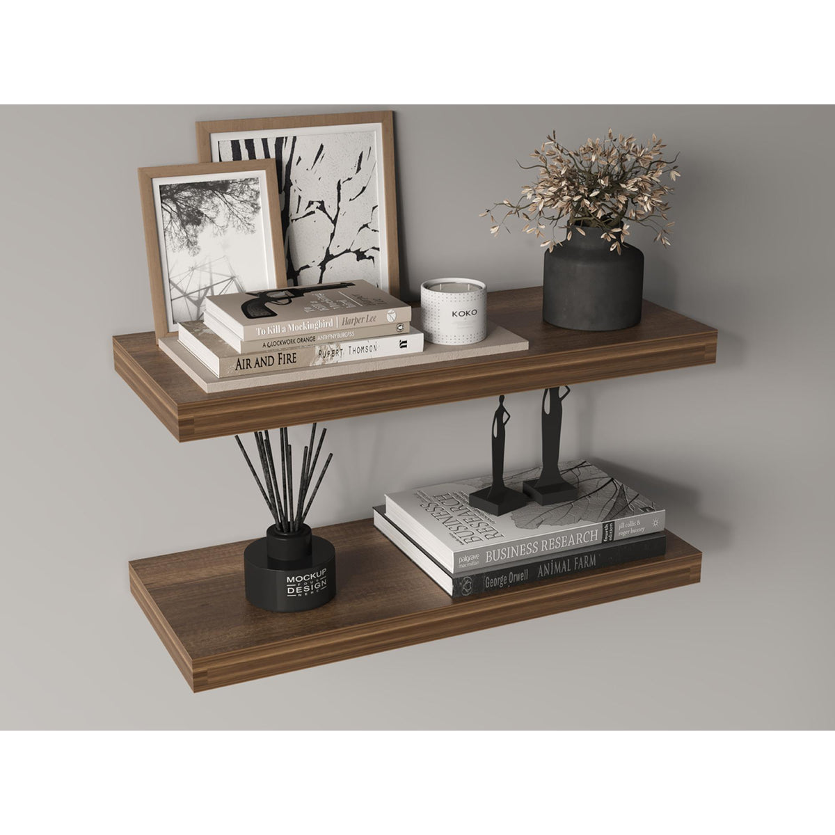 Hercules 31.5" Wide Floating Shelves Set Of 2, Shelves For Wall Decor For Bedroom, Bathroom Storage Shelves, Book Shelves For Living Room