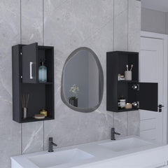 Nebula 2-Pc Wall-Mounted Bathroom Medicine Cabinet with Open and Closed Storage
