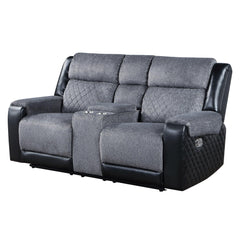 GALAXY GREY/BLACK CONSOLE RECLINING LOVESEAT