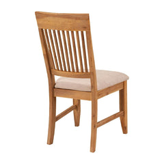 Asteroid High Back Wooden Side Chair Set Of 2 Natural Brown And Beige