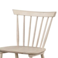Moon Side Dining Chair Set of 2, Spindle Back, Tapered Legs, White Oak Wood