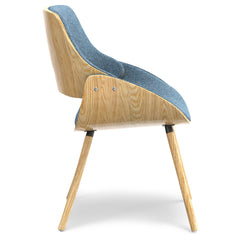 Exhibition - Bentwood Dining Chair with Wood Back - Denim Blue / Light Brown