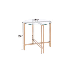Millennium Clear Glass Top with Champagne Finish End Table