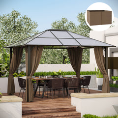 9.84' x 11.8' Gazebo Sidewall Set with Hooks/C-Rings, Brown